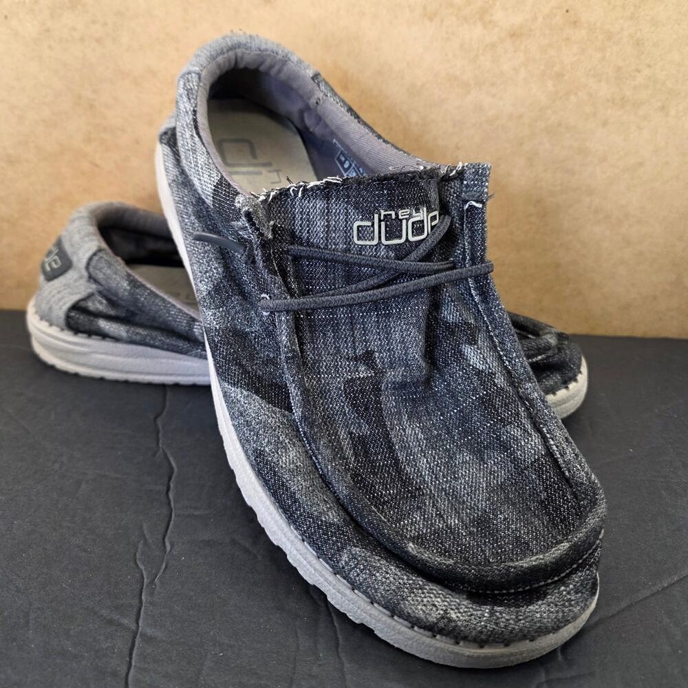 Hey Dude Men's Wally Camo Tweed slip-on casual shoes Size 10